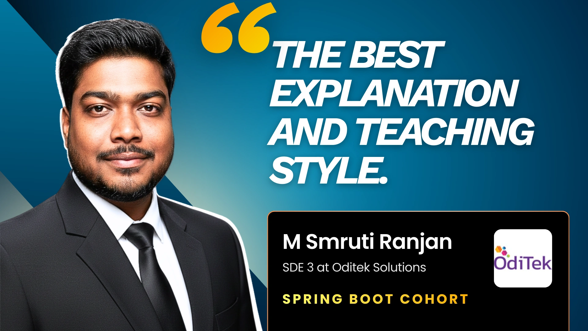 M Smruti Ranjan Testimonial